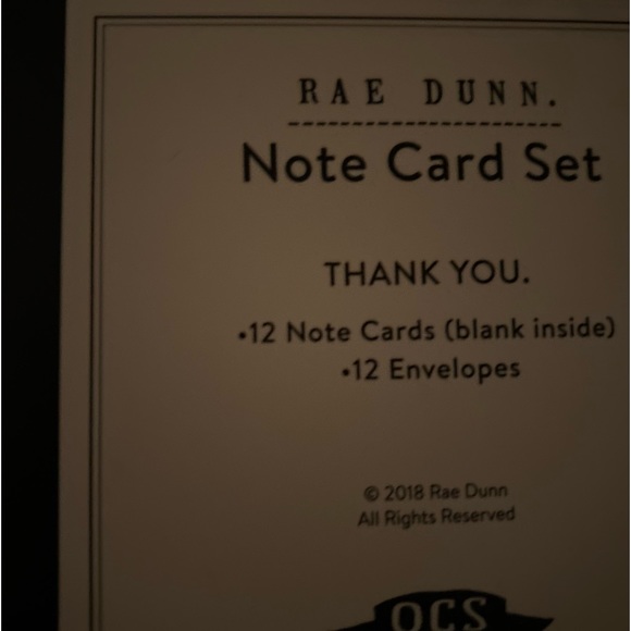 Rae Dunn | NWT/ NIB THANK YOU. Blank Note Cards in Ivory  & Black - Picture 2 of 2